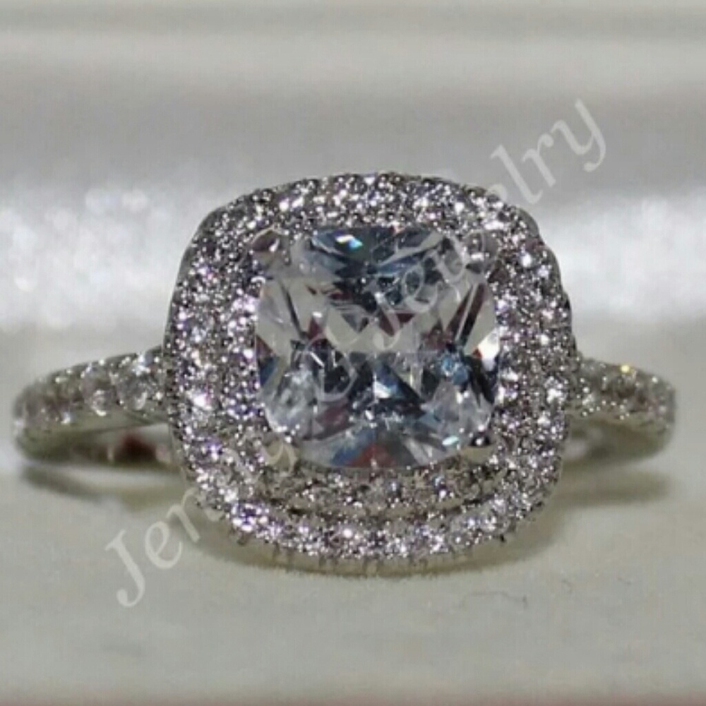 👰3ct MAN MADE STERLING SILVER ENGAGEMENT RING👰
